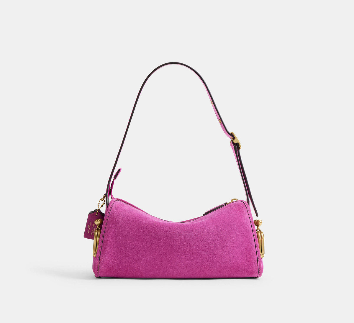 Coach Turnlock Haversack Bag 27  -   suede/Brass/Magenta