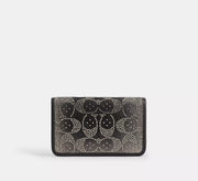 Coach Essential Slim Card Case With Crystal Signature  - jacquard/Silver/Black