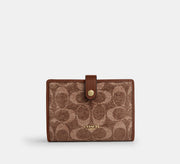 Coach 2-In-1 Wallet In Signature Chenille - Gold/Light Khaki/Vintage Brown