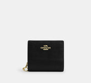 Coach Snap Wallet - embossed crocodile/Gold/Black