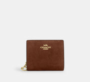 Coach Snap Wallet -  suede/Gold/Warm Brown