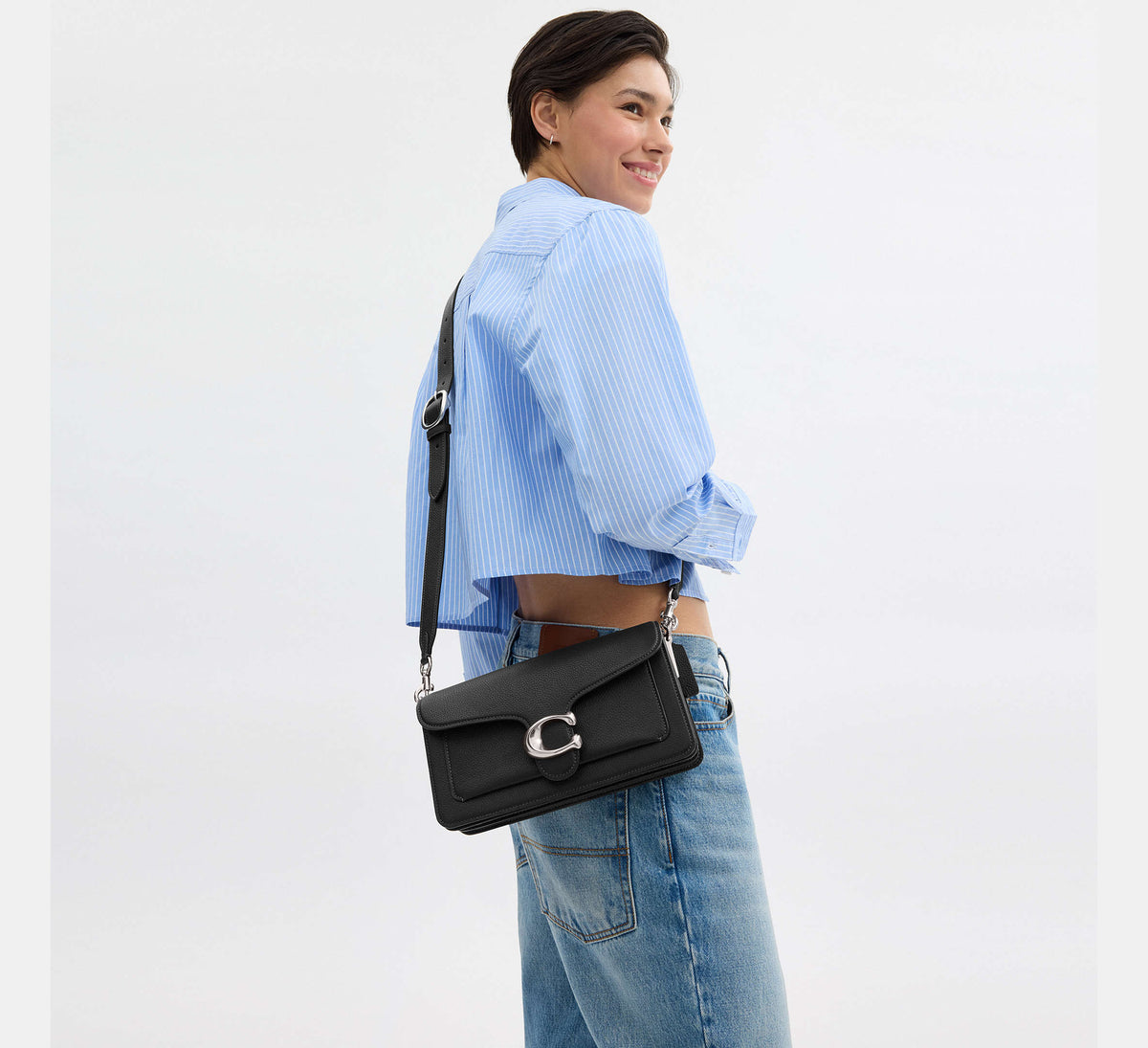 Coach Tabby Shoulder Bag 26  -  Silver/ Black