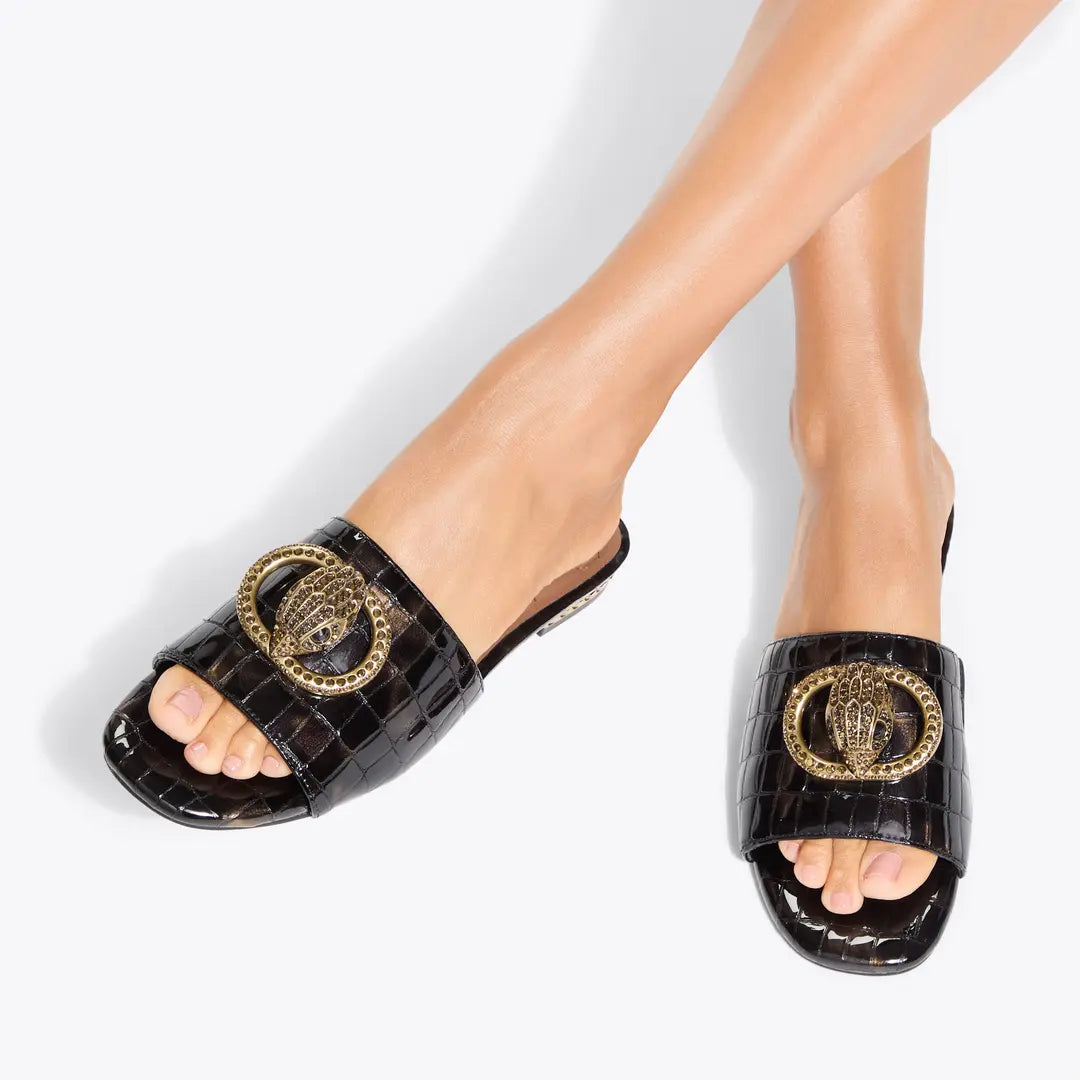 Kurt Geiger  Chelsea Flat Sandal - Black Combination