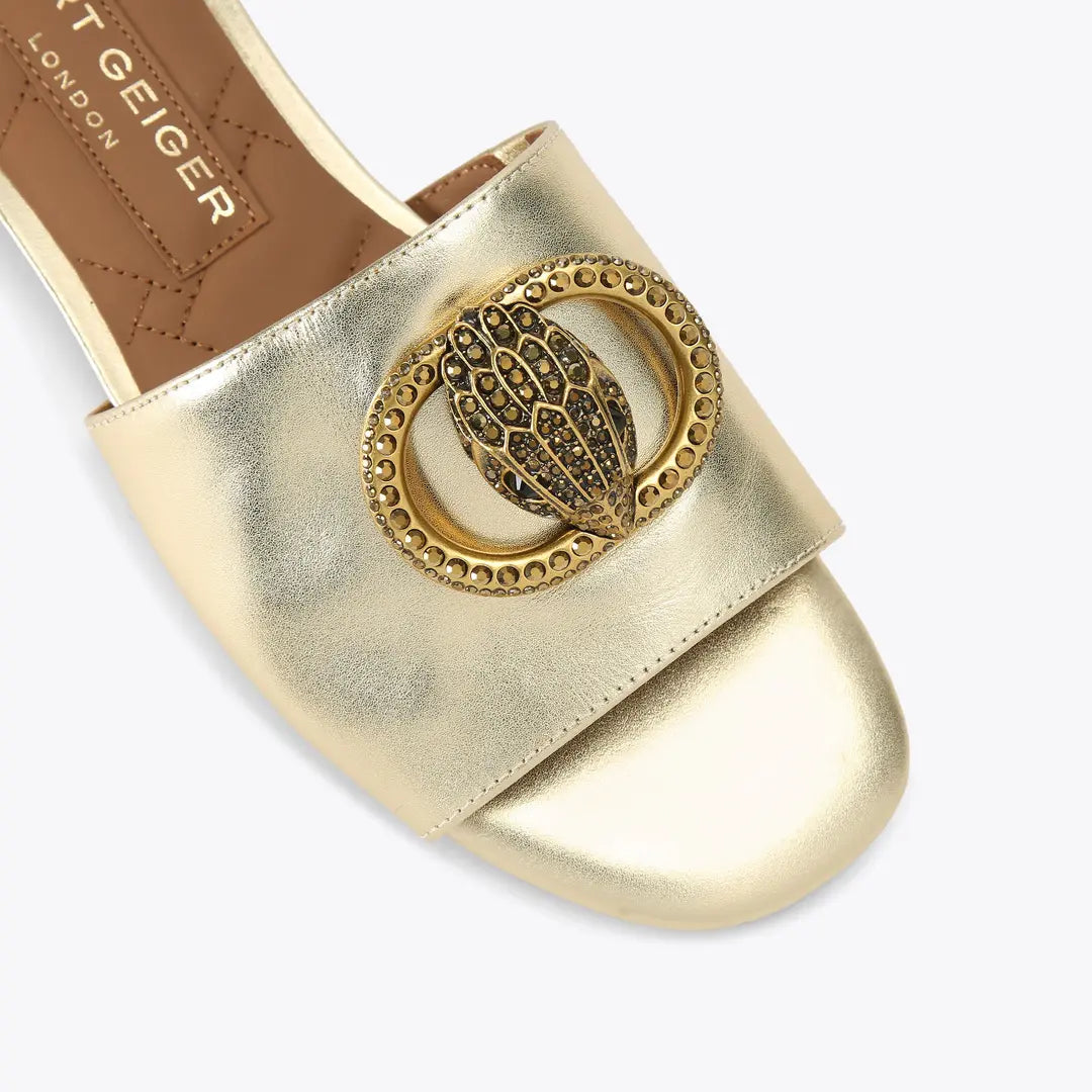 Kurt Geiger Chelsea Flat Sandal  -Gold