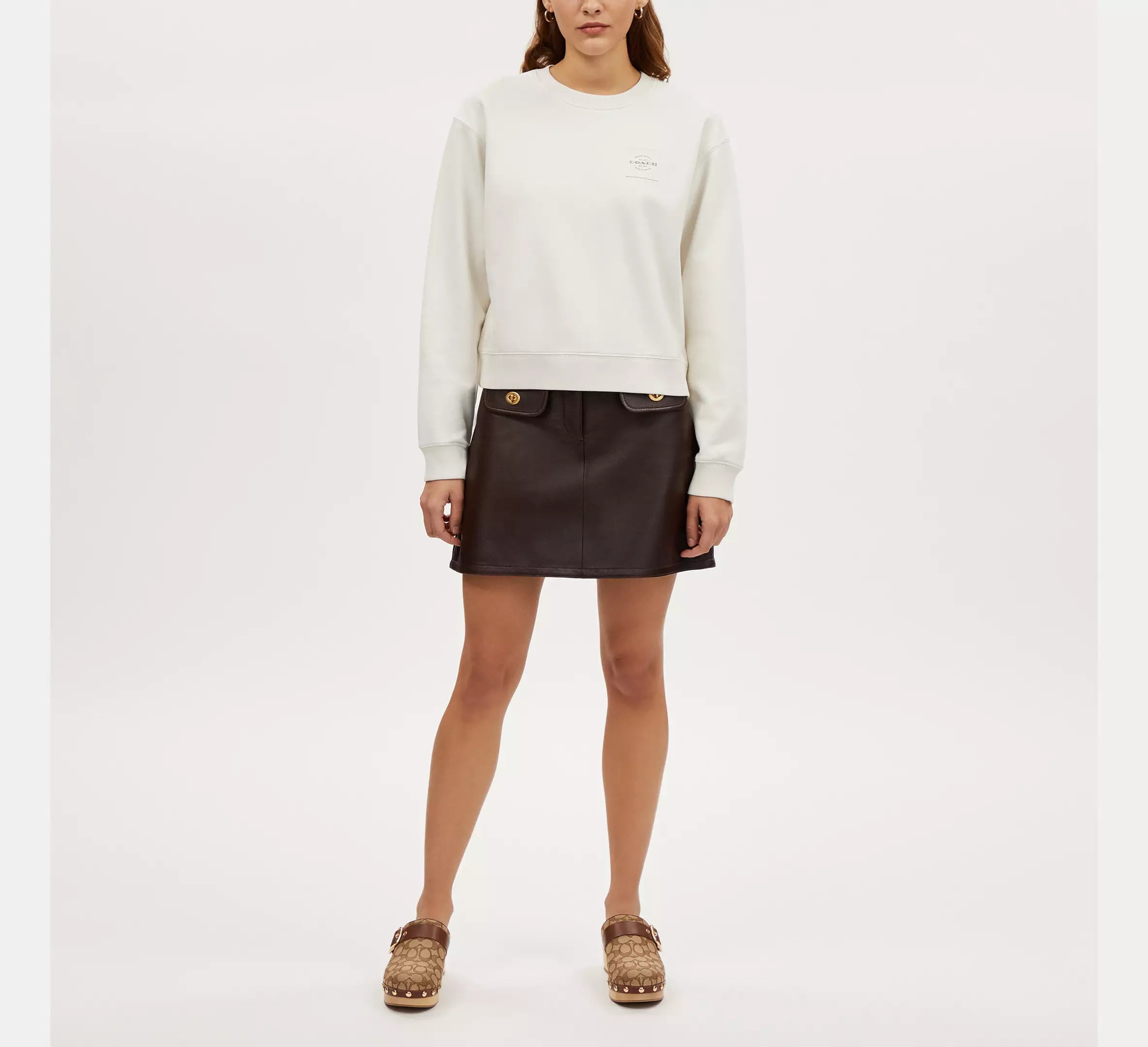 Coach Garment Dye Crewneck - Cream