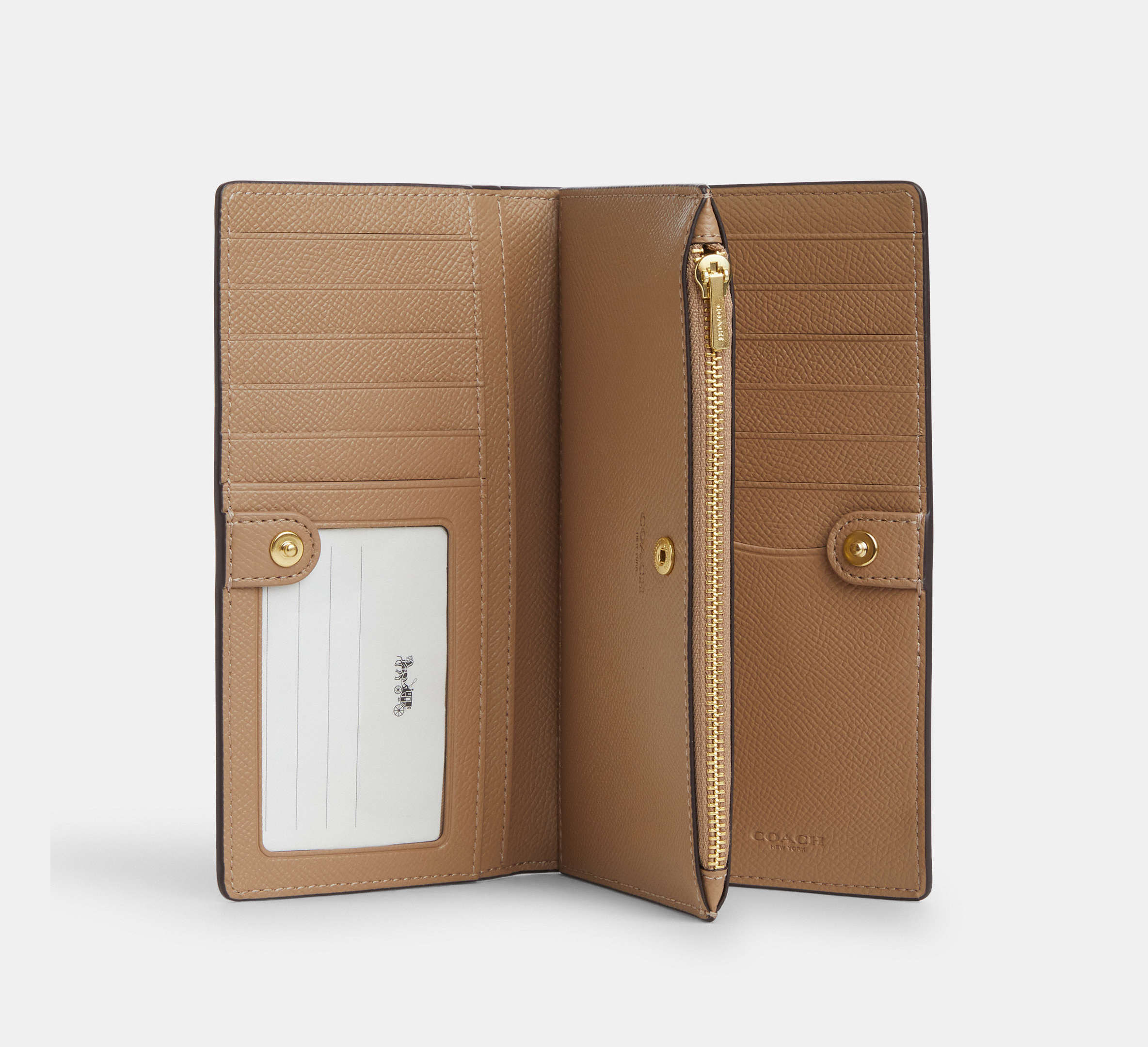 Coach Slim Zip Wallet - Gold/Chalk