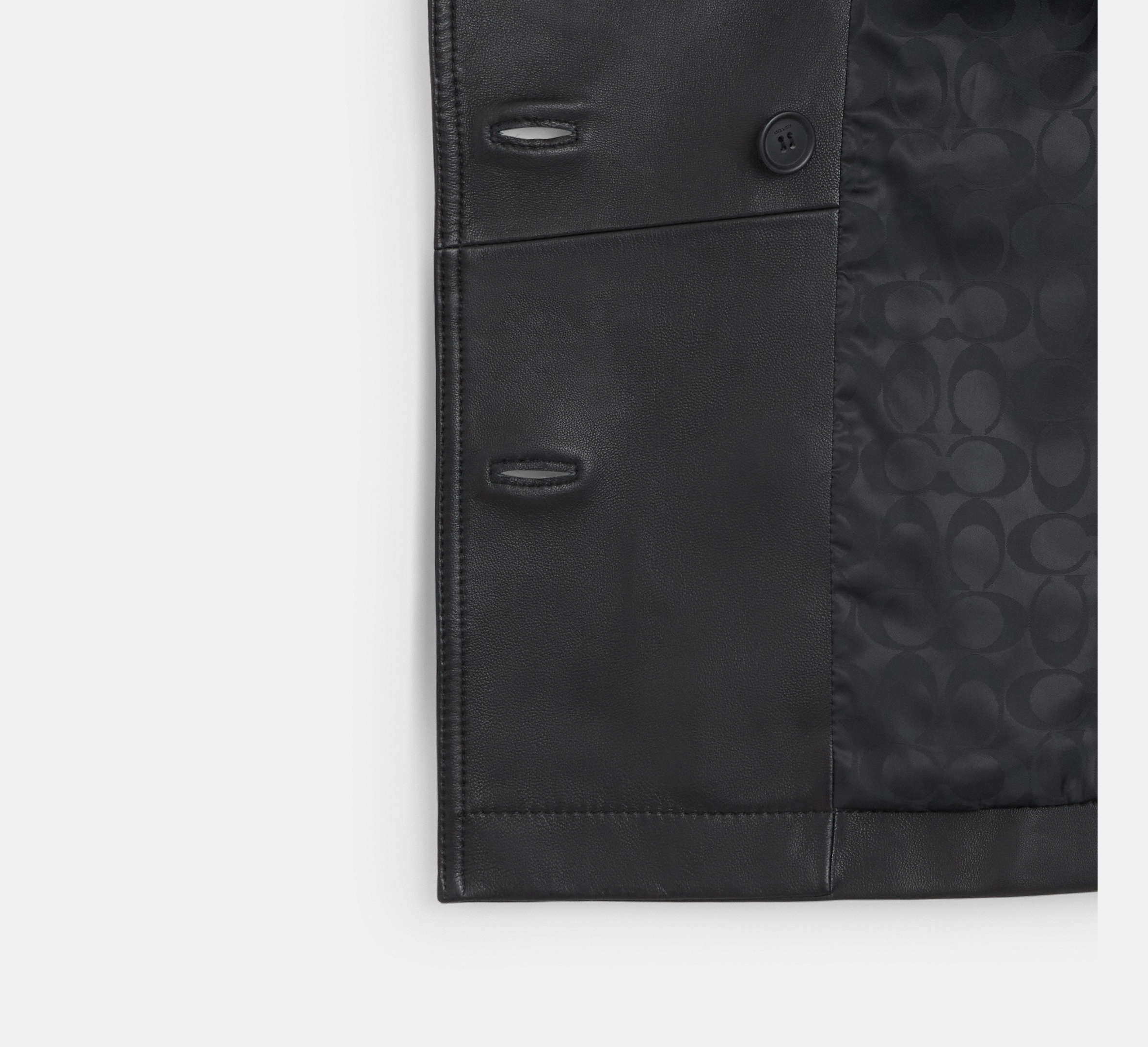 Coach Women's Mini Leather Trench Coat - Black