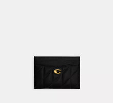 Coach Essential Card Case With Pillow Quilting  - Brass/Black