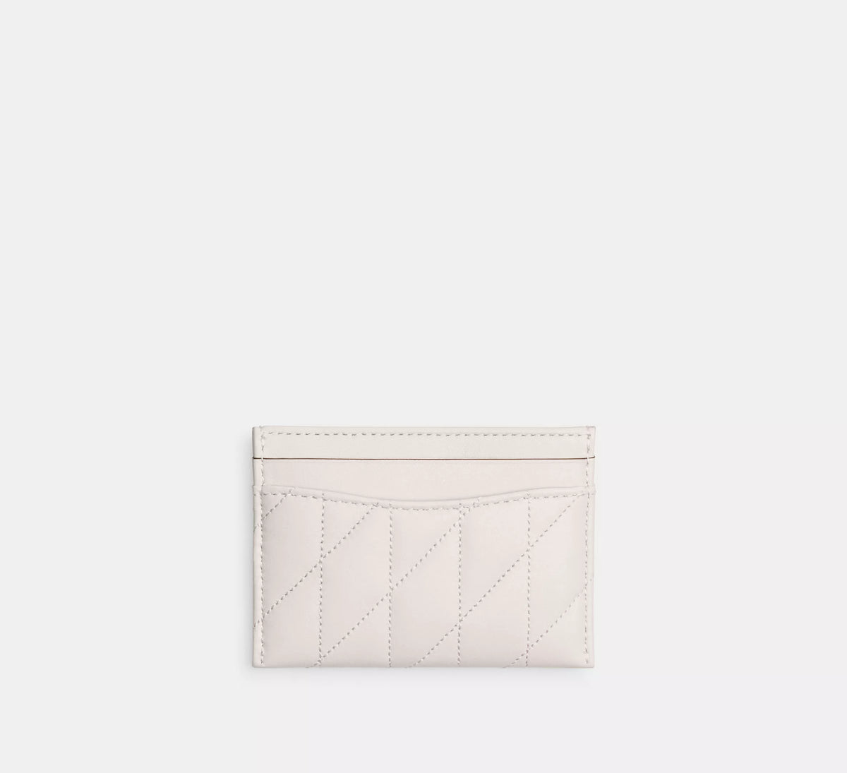 Coach Essential Card Case With Pillow Quilting  - Brass/Chalk