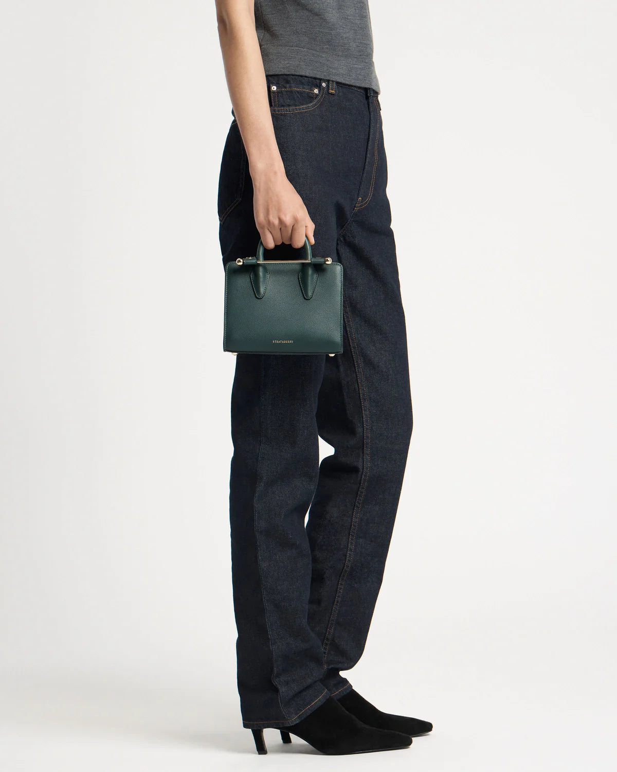 Strathberry Nano Tote  -  Bottle Green