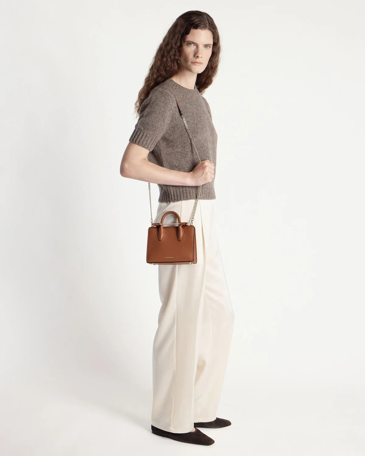 Strathberry Nano Tote  -  Chestnut