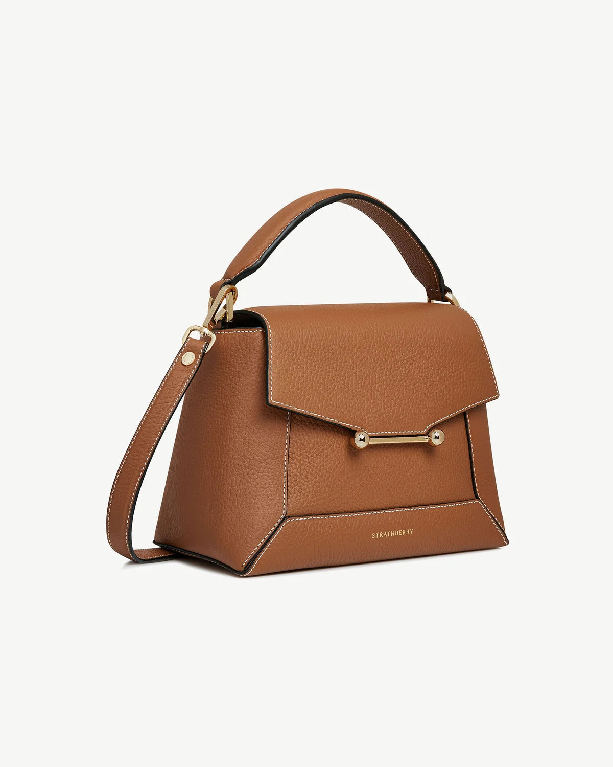 Strathberry Mosaic Bag  -  Tan with Vanilla Stitch