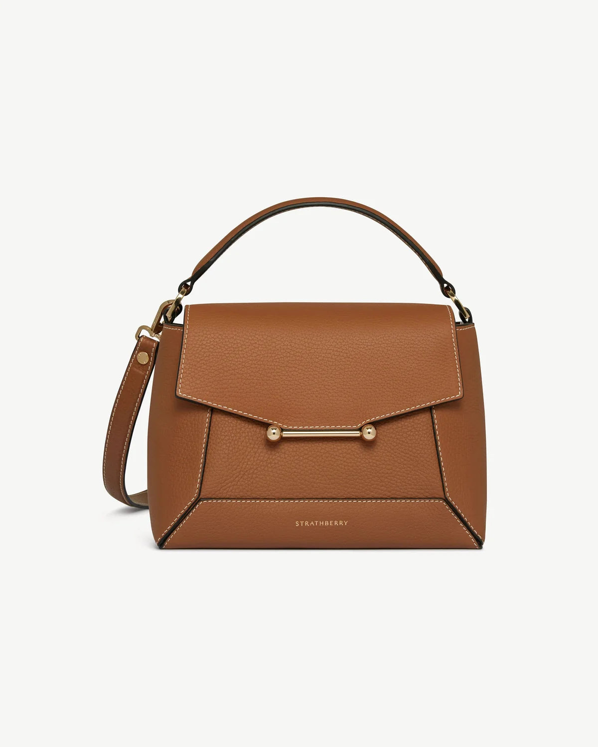 Strathberry Mosaic Bag  -  Tan with Vanilla Stitch
