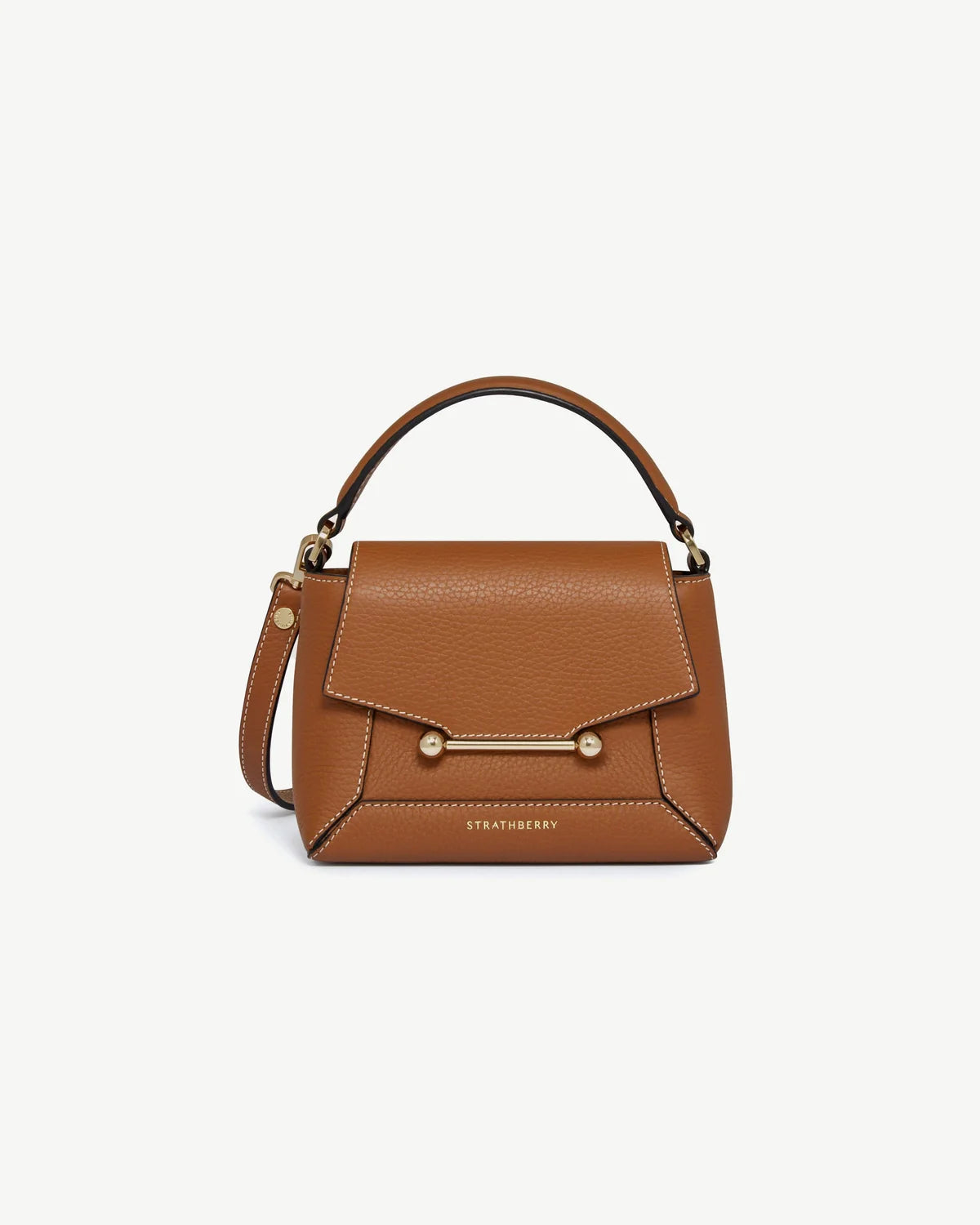 Strathberry Mosaic Nano  -  Tan with Vanilla Stitch