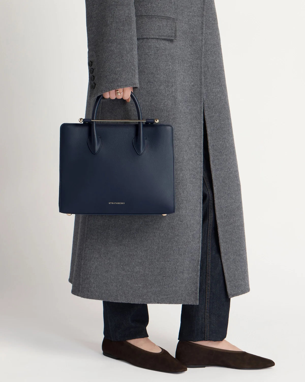 Strathberry Midi Tote  - Marine Blue