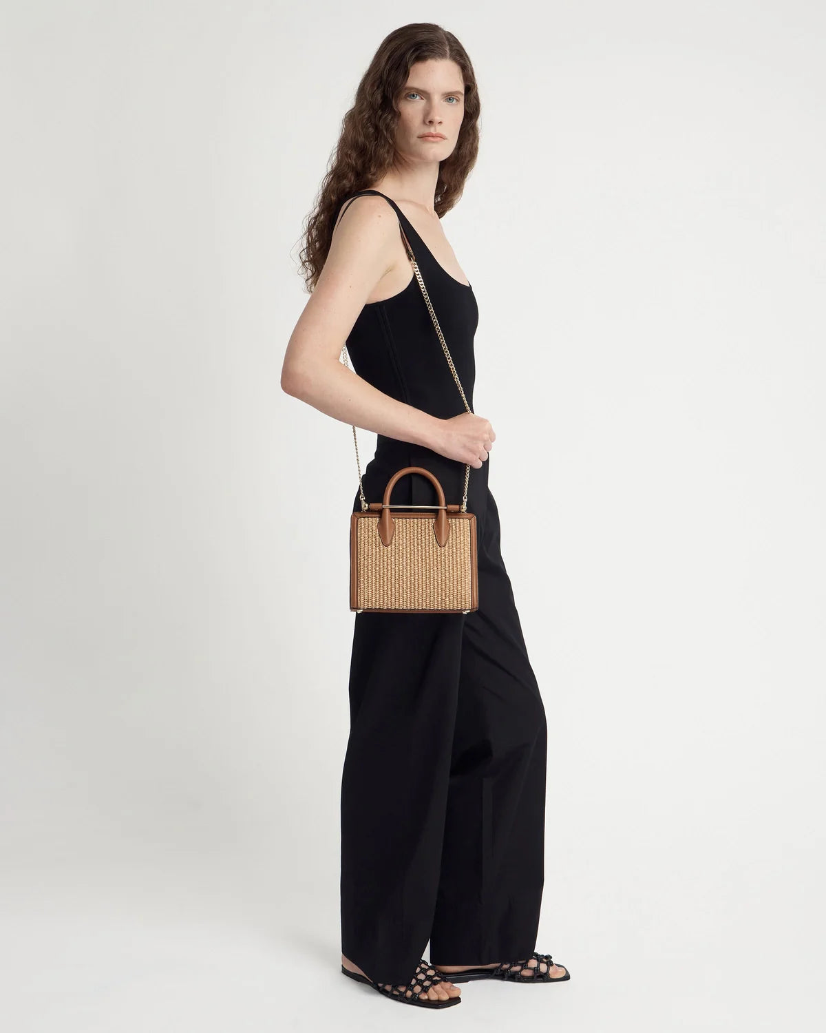 Strathberry Mini Tote  -  Tan/Raffia