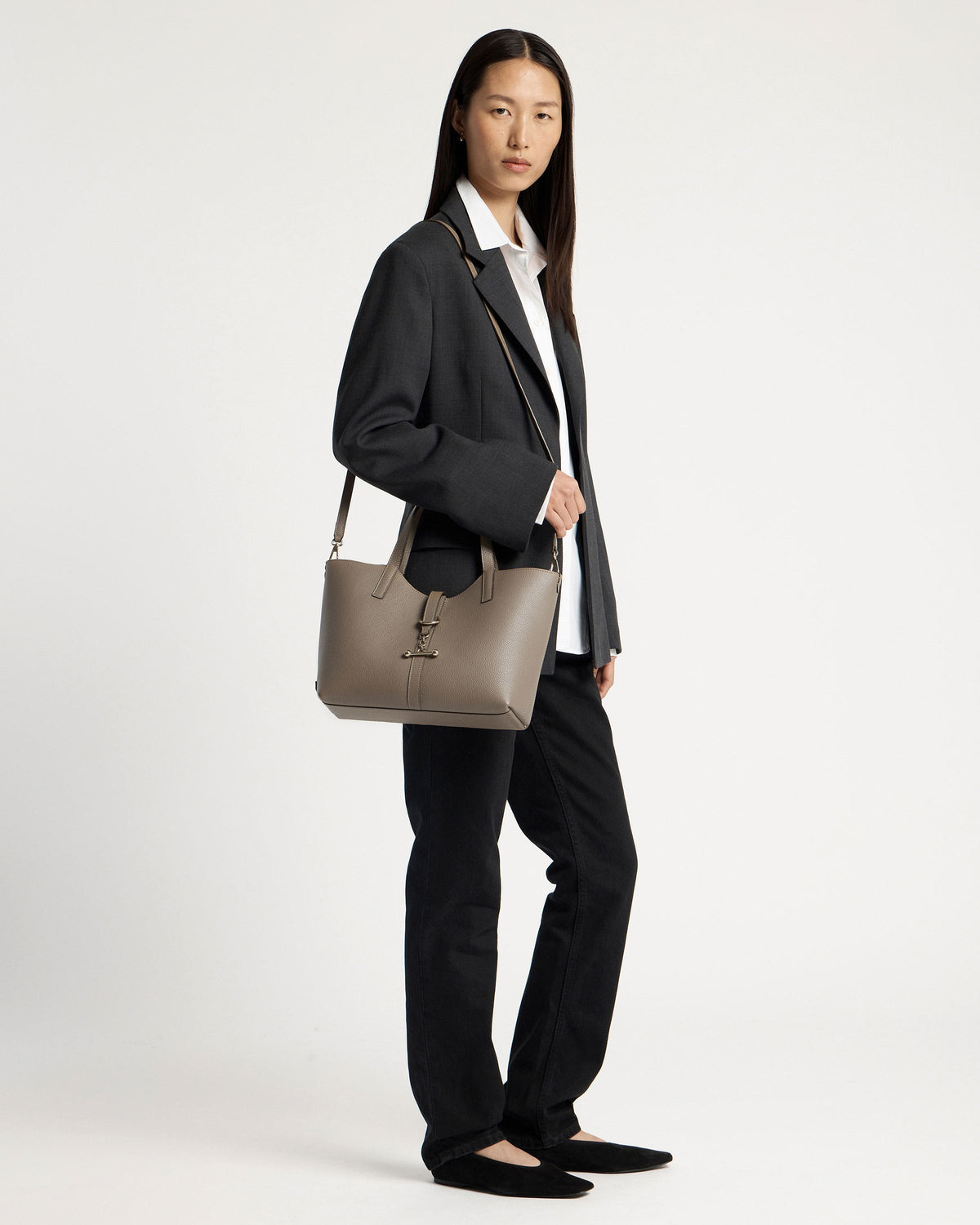 Strathberry Kite Tote Midi  -  Taupe
