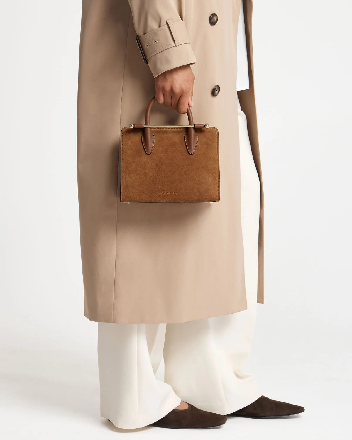 Strathberry Mini Tote  -  Tan Suede
