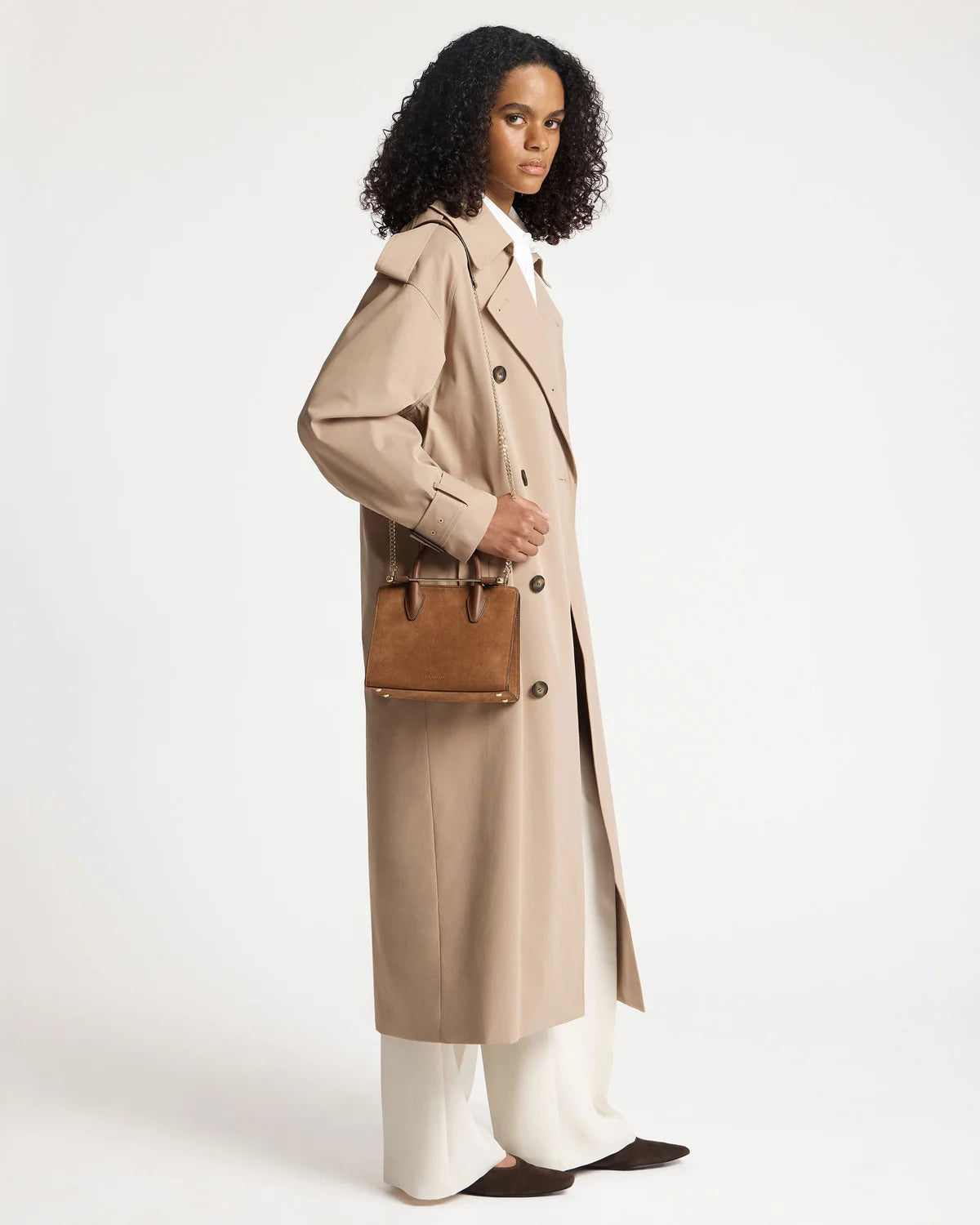 Strathberry Mini Tote  -  Tan Suede