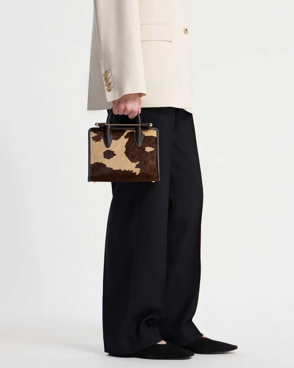 Strathberry Mini Tote  -  Sand/Espresso Spot Print