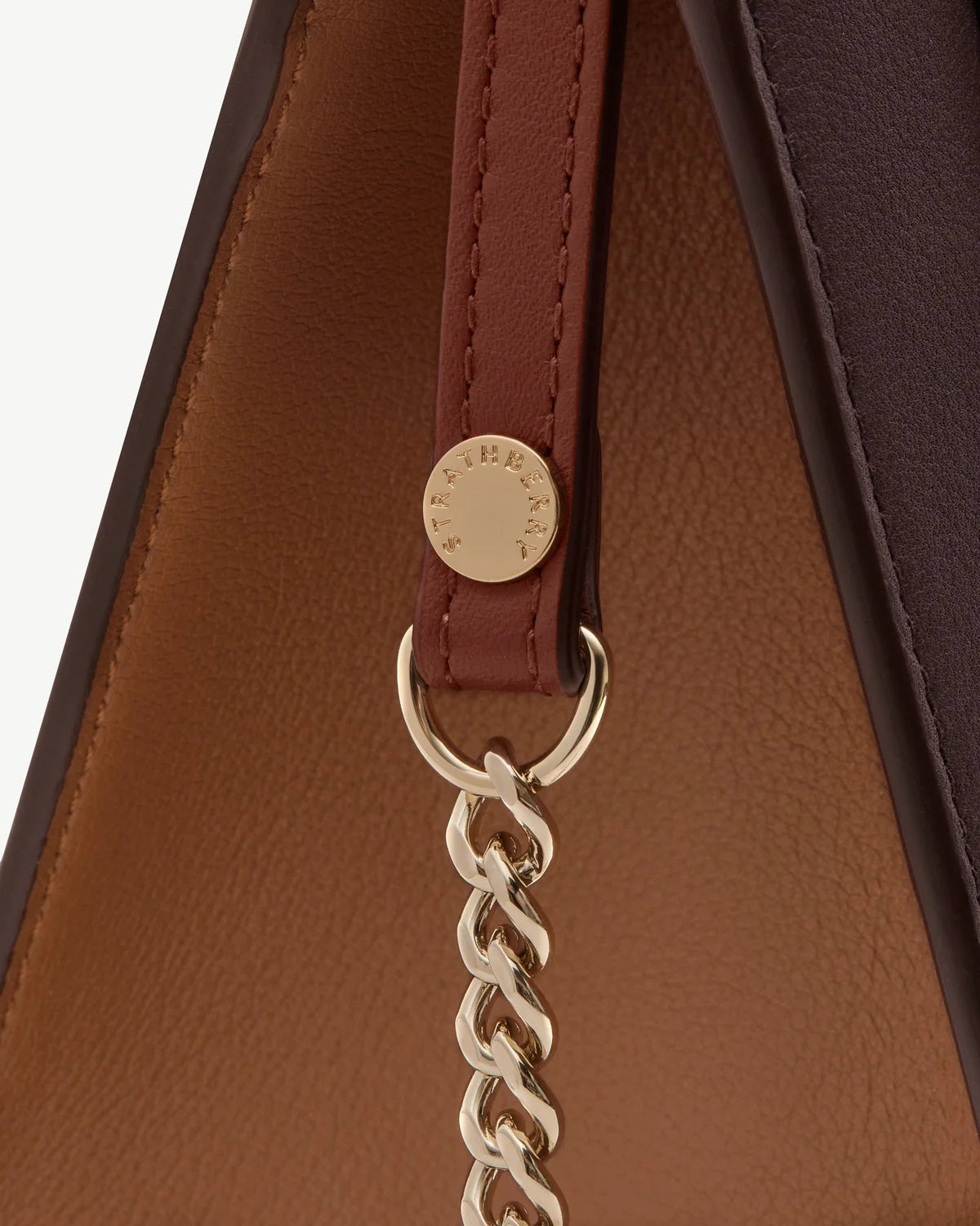 Strathberry Mini Tote  -  Burgundy/Chestnut/Walnut