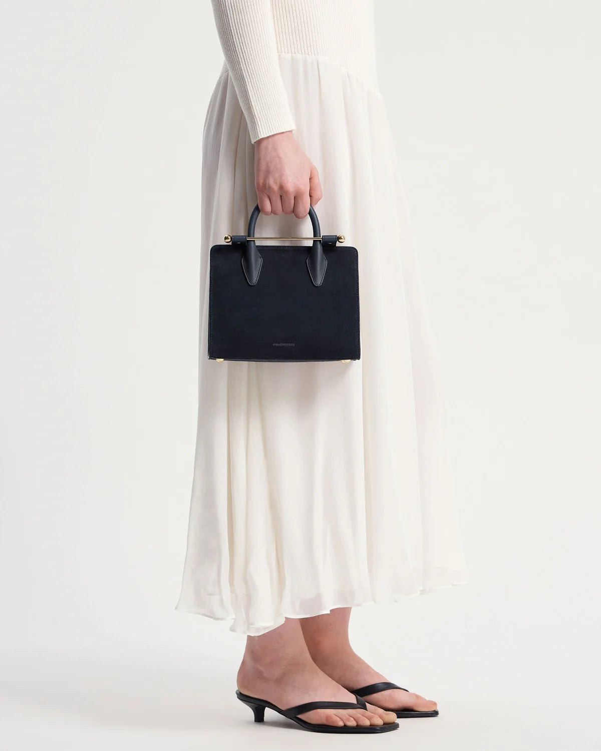 Strathberry Mini Tote  -  Navy Suede