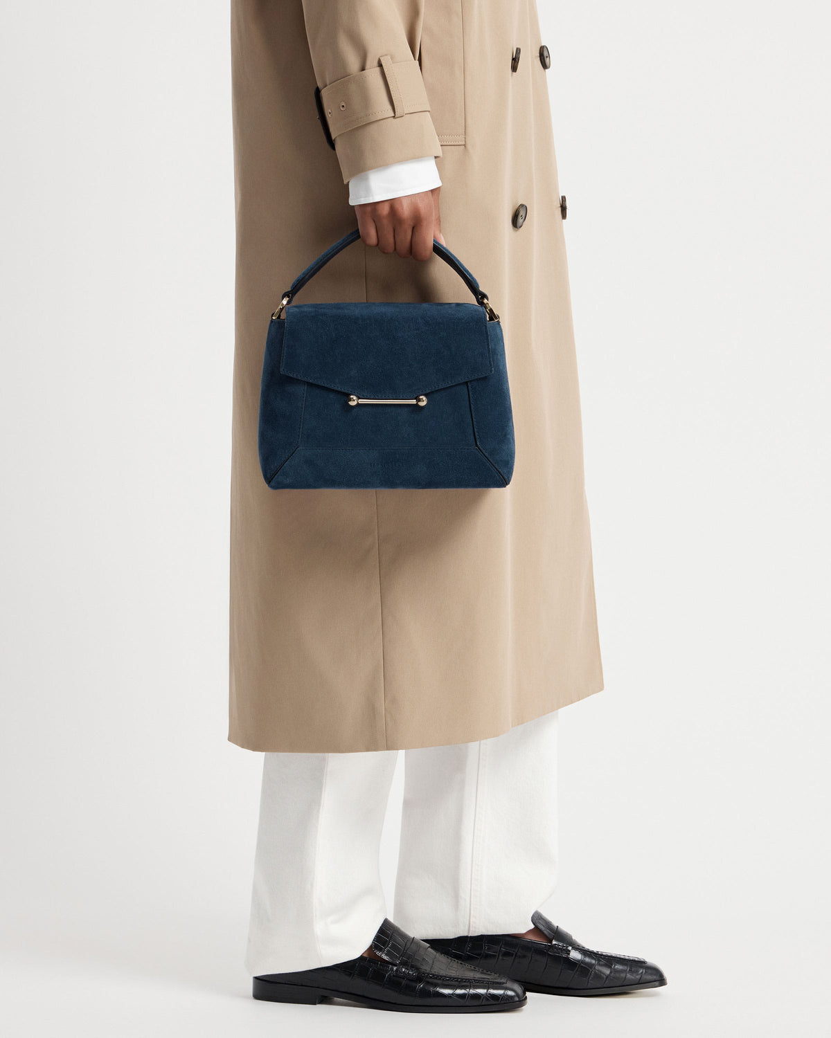 Strathberry Mosaic Bag  -  Loch Blue Suede