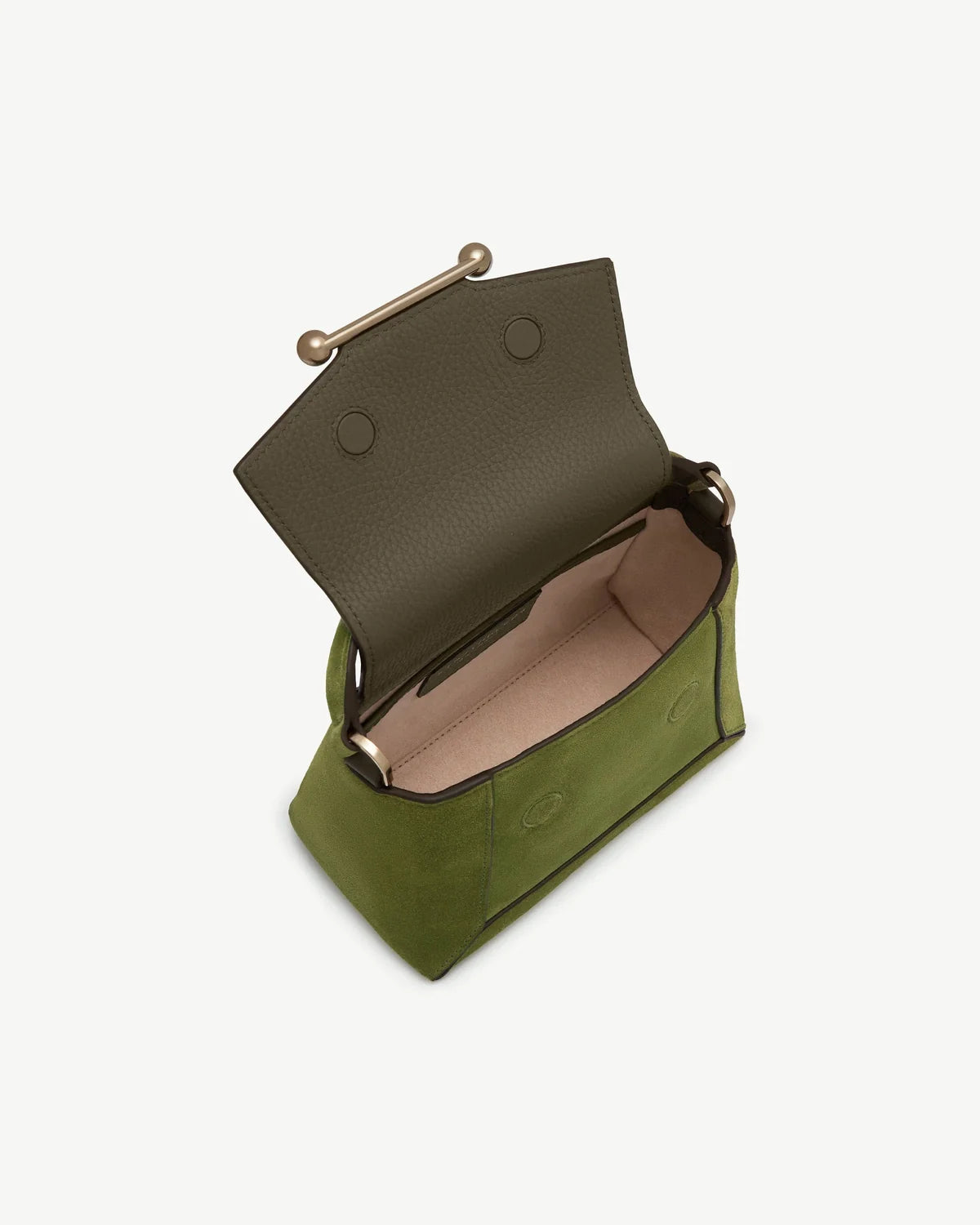 Strathberry Mosaic Nano  -  Lime Suede/Khaki