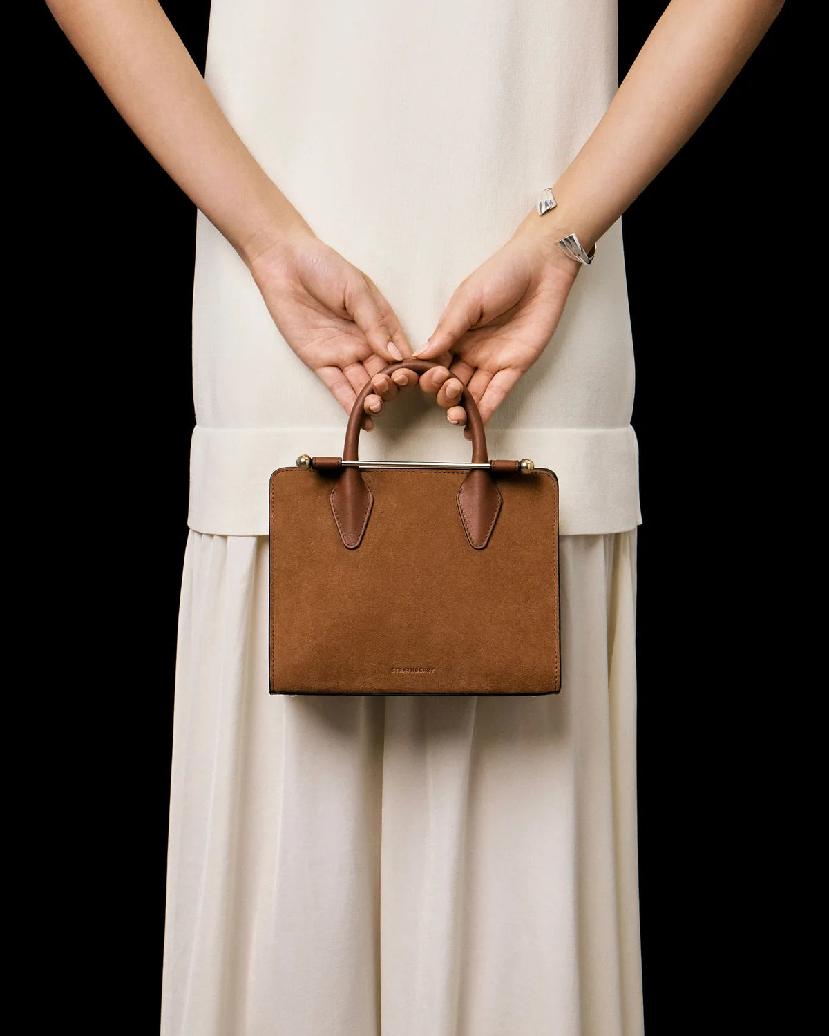 Strathberry Mini Tote  -  Tan Suede