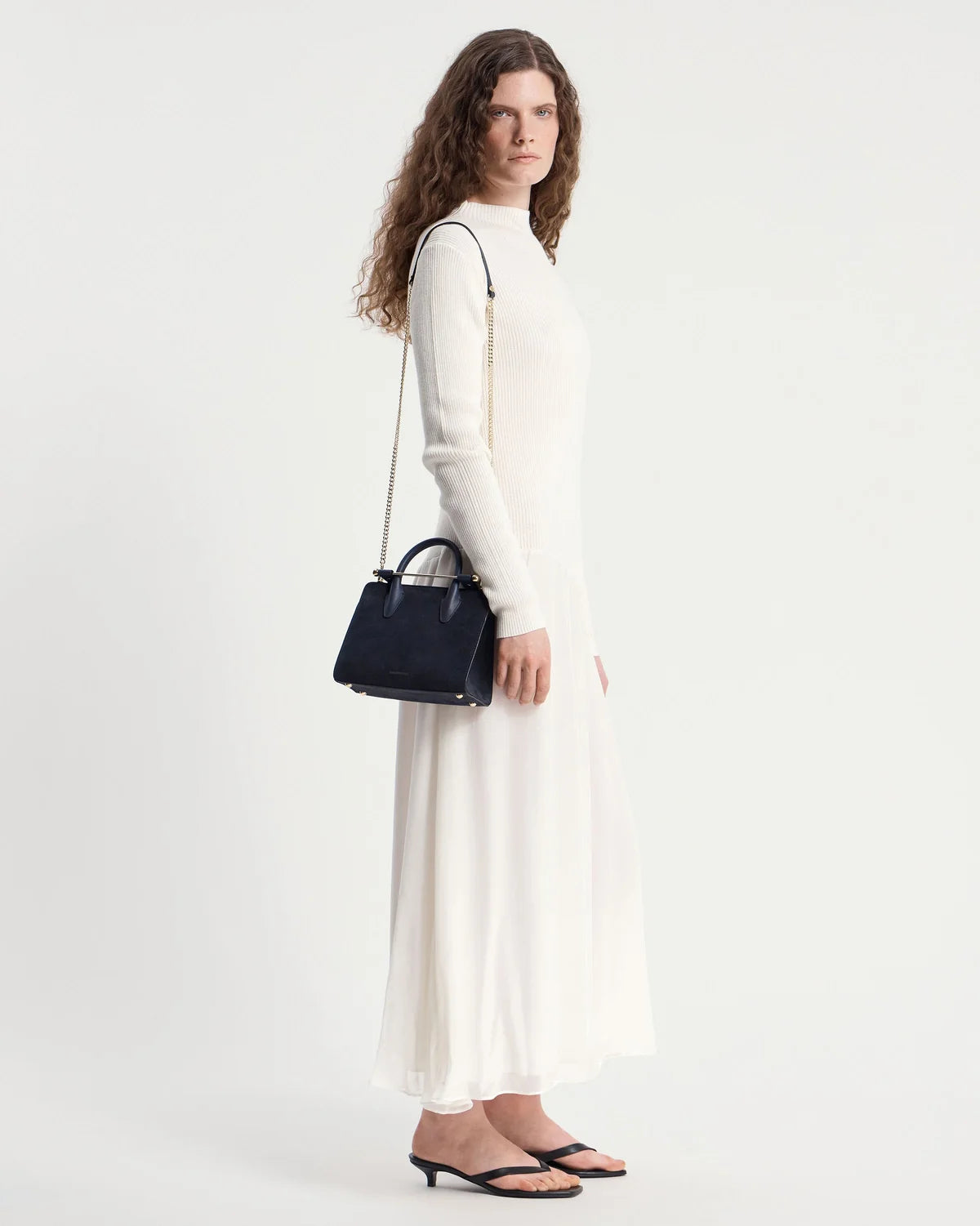 Strathberry Mini Tote  -  Navy Suede