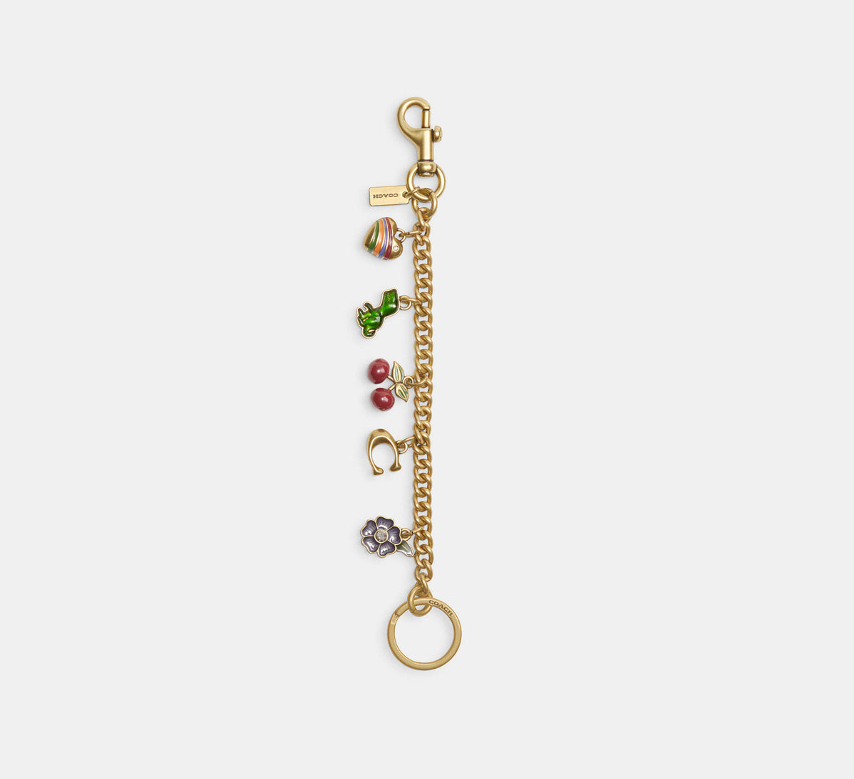 Coach Motif Chain Bag Charm  -  metal/Brass/Multi