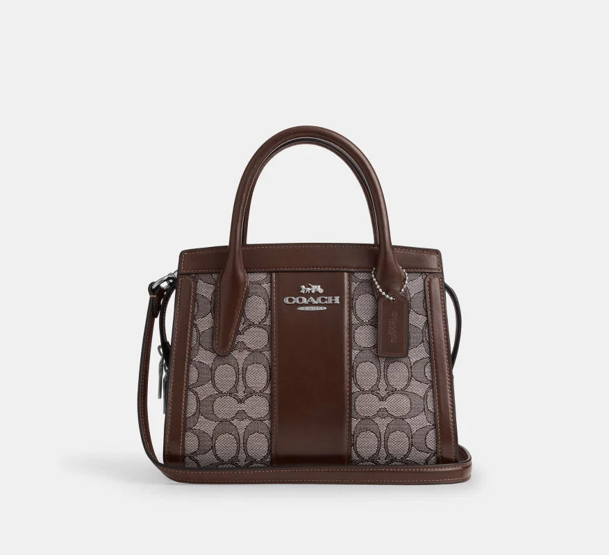 Coach Andrea Carryall Bag In Signature Jacquard Silver/Oak/Maple