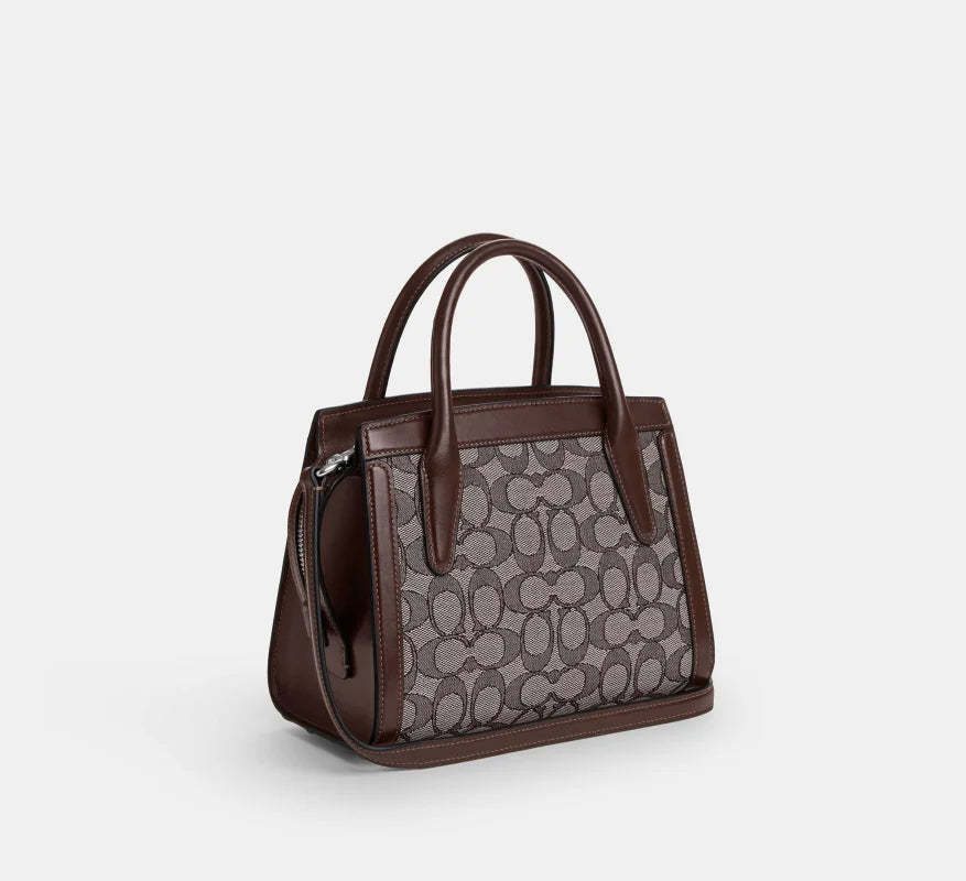 Coach Andrea Carryall Bag In Signature Jacquard Silver/Oak/Maple