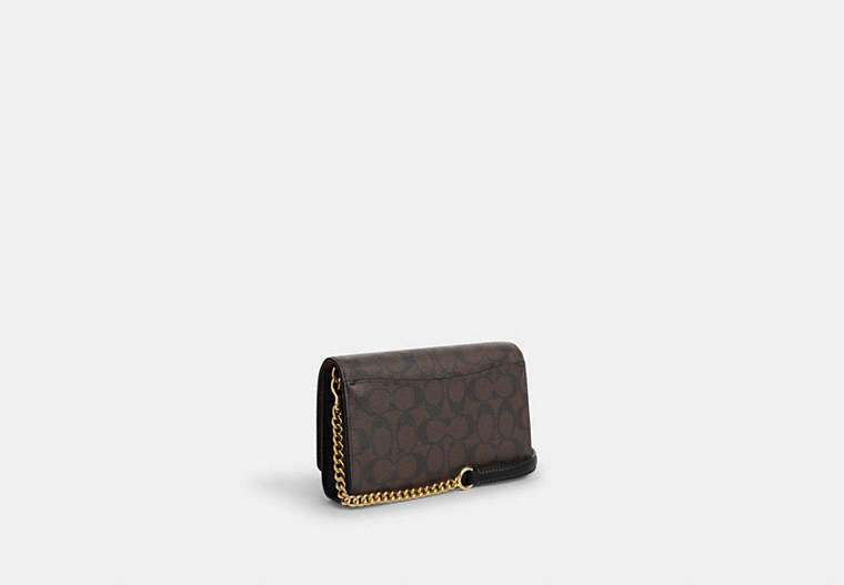 Coach Flap Clutch Crossbody Gold/Brown Black