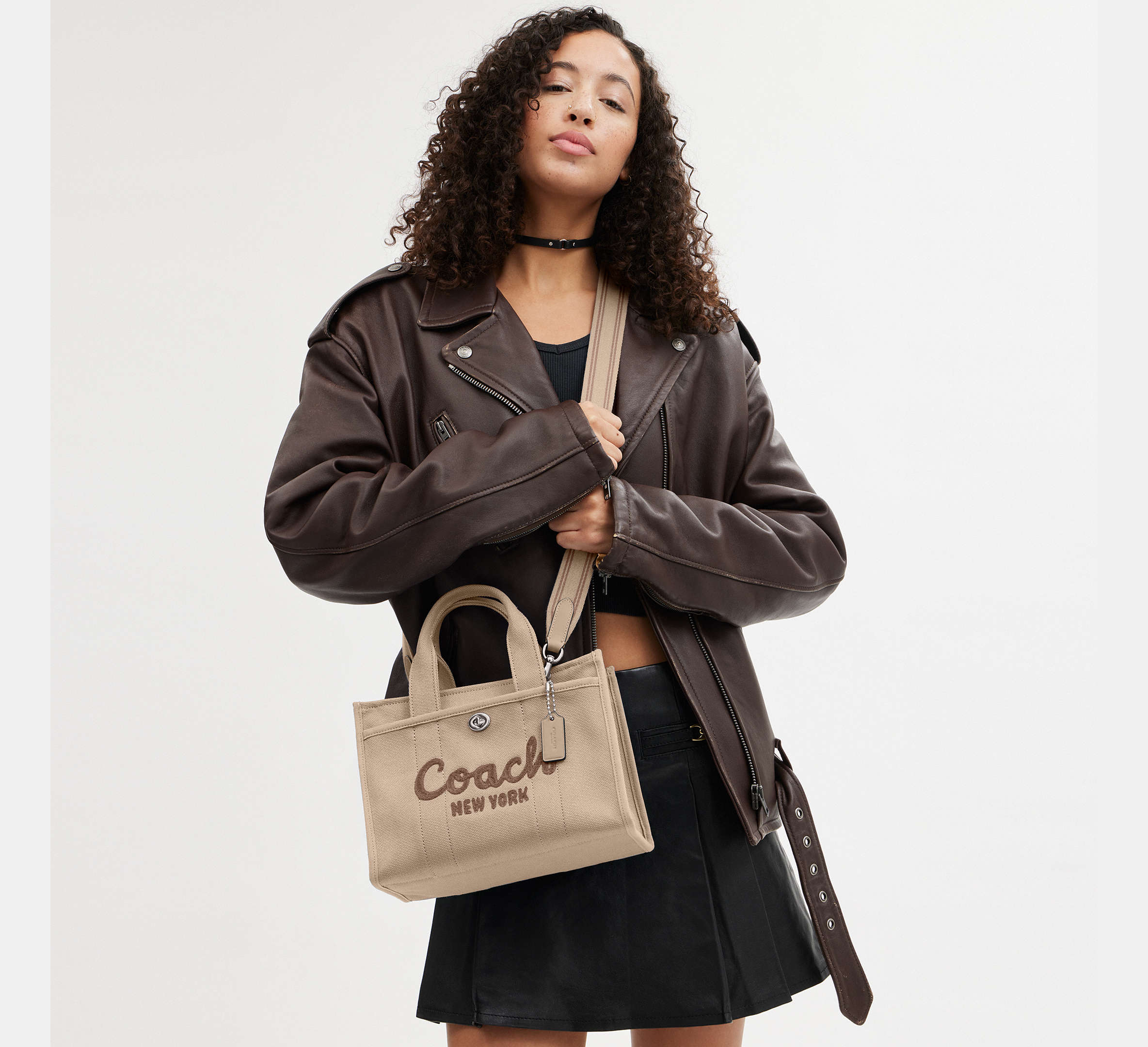 Coach Cargo Tote Bag 26 - Silver/Dark Natural