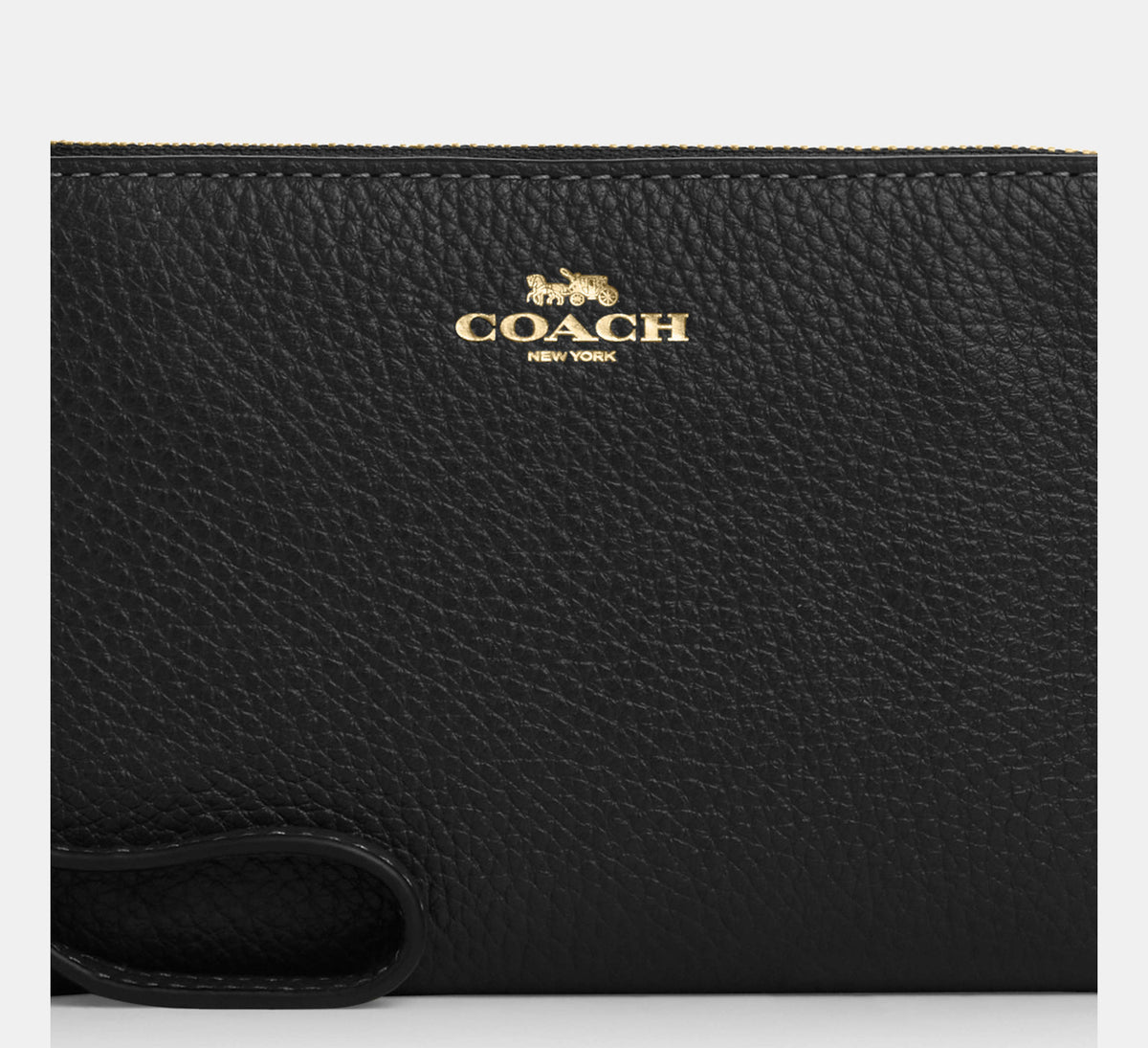 Coach Corner Zip Wristlet - Gold/Black