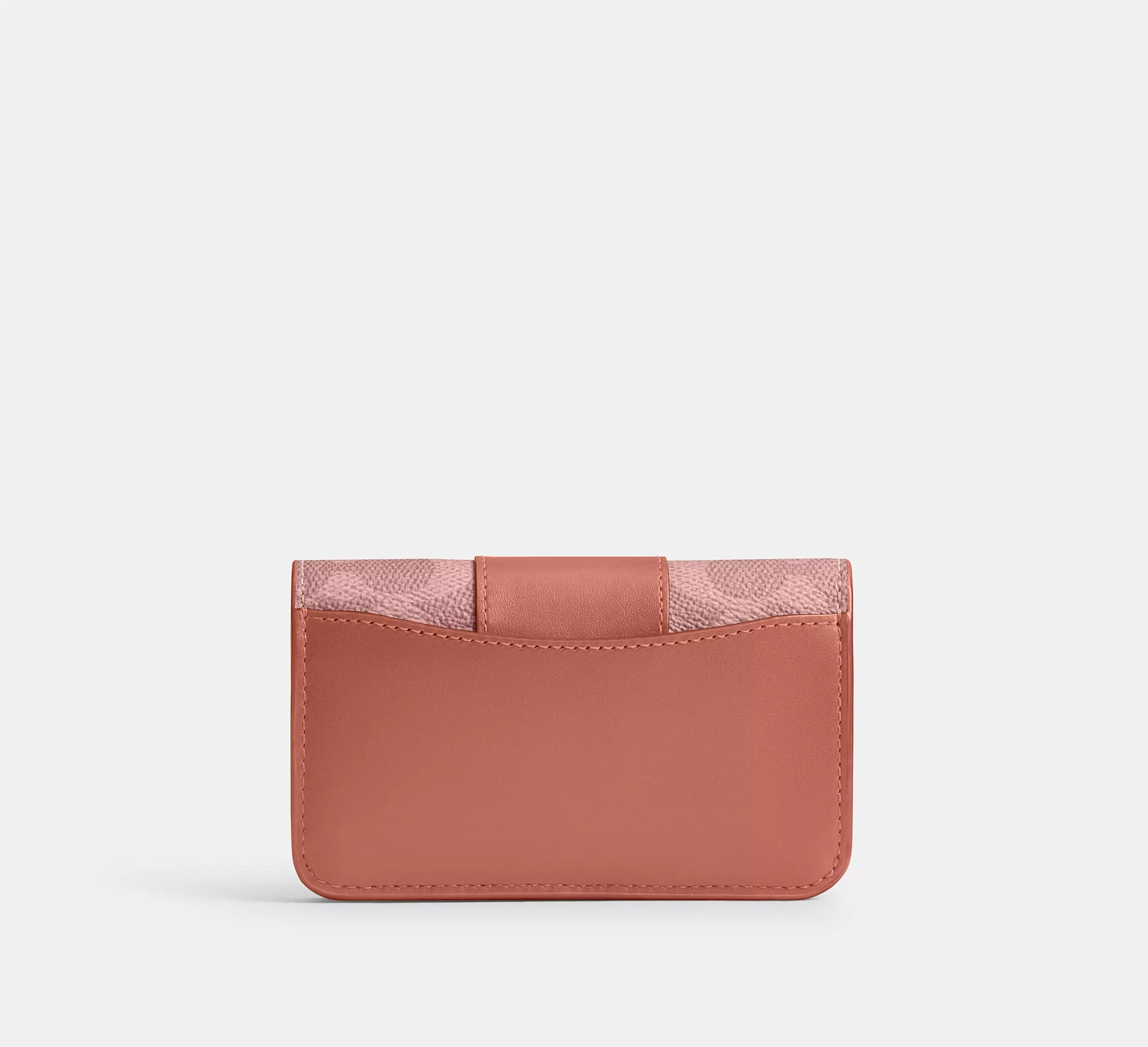 Coach Essential Slim Card Case In Signature  - Brass/Melon Pink