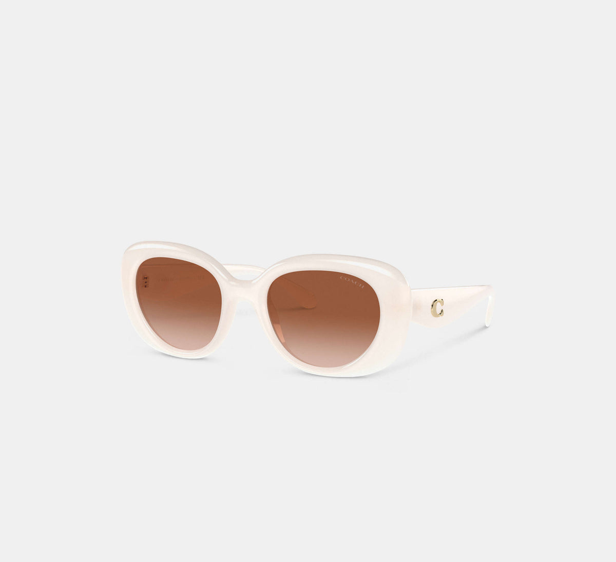 Coach C Hardware Round Sunglasses  - Milky Ivory