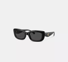 Coach C Hardware Narrow Rectangle Sunglasses  -   Black