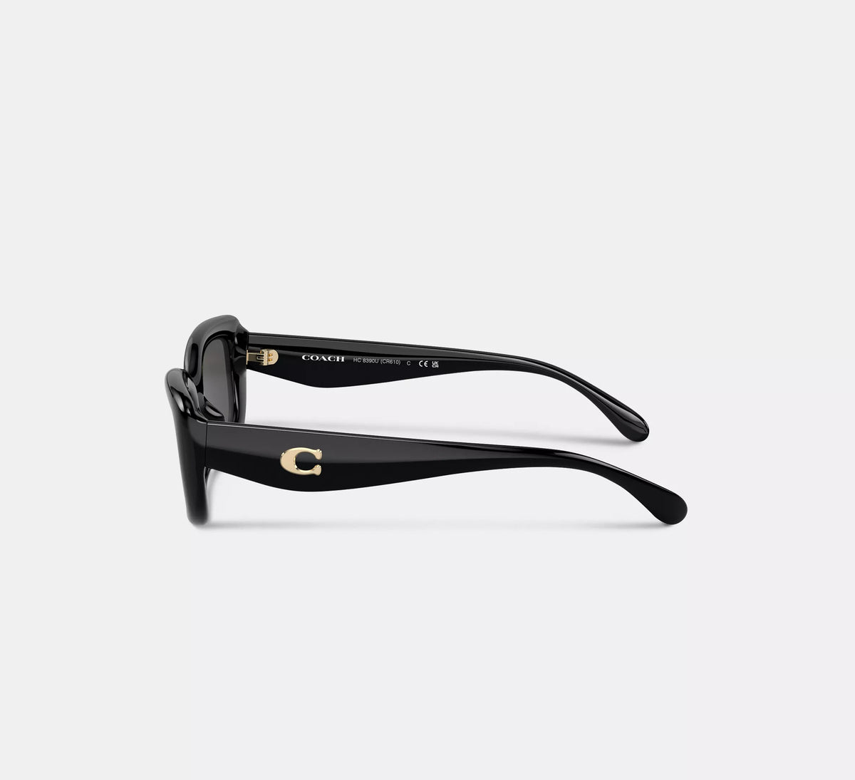 Coach C Hardware Narrow Rectangle Sunglasses  -   Black