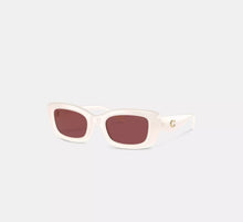 Coach C Hardware Narrow Rectangle Sunglasses  -  Milky Ivory
