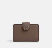 Coach  Medium Corner Zip Wallet - Gunmetal/Dark Stone