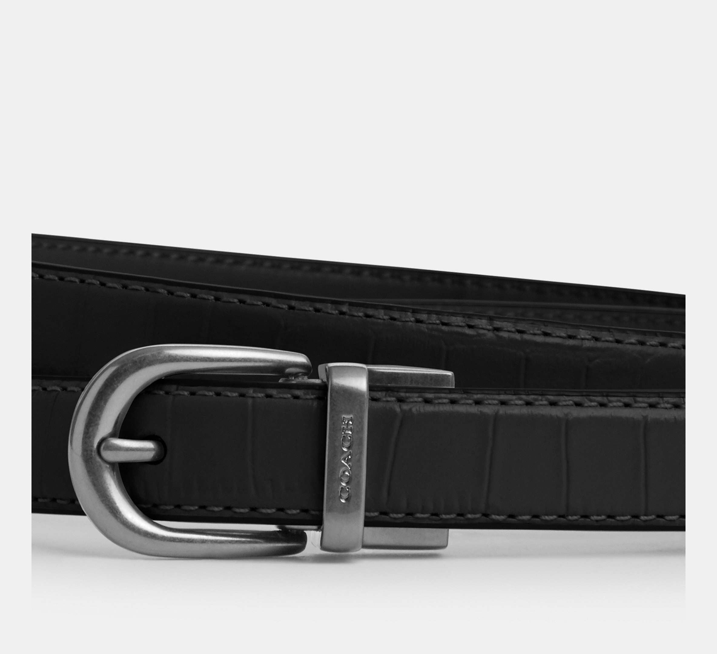 Coach Classic Buckle Cut To Size Reversible Belt, 18 Mm - Silver/Black