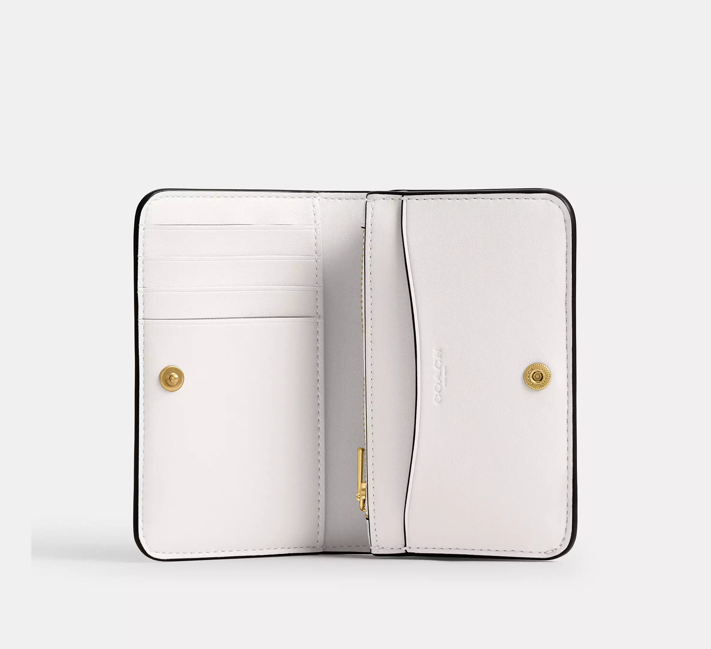 Coach Essential Slim Card Case  -  Brass/Chalk