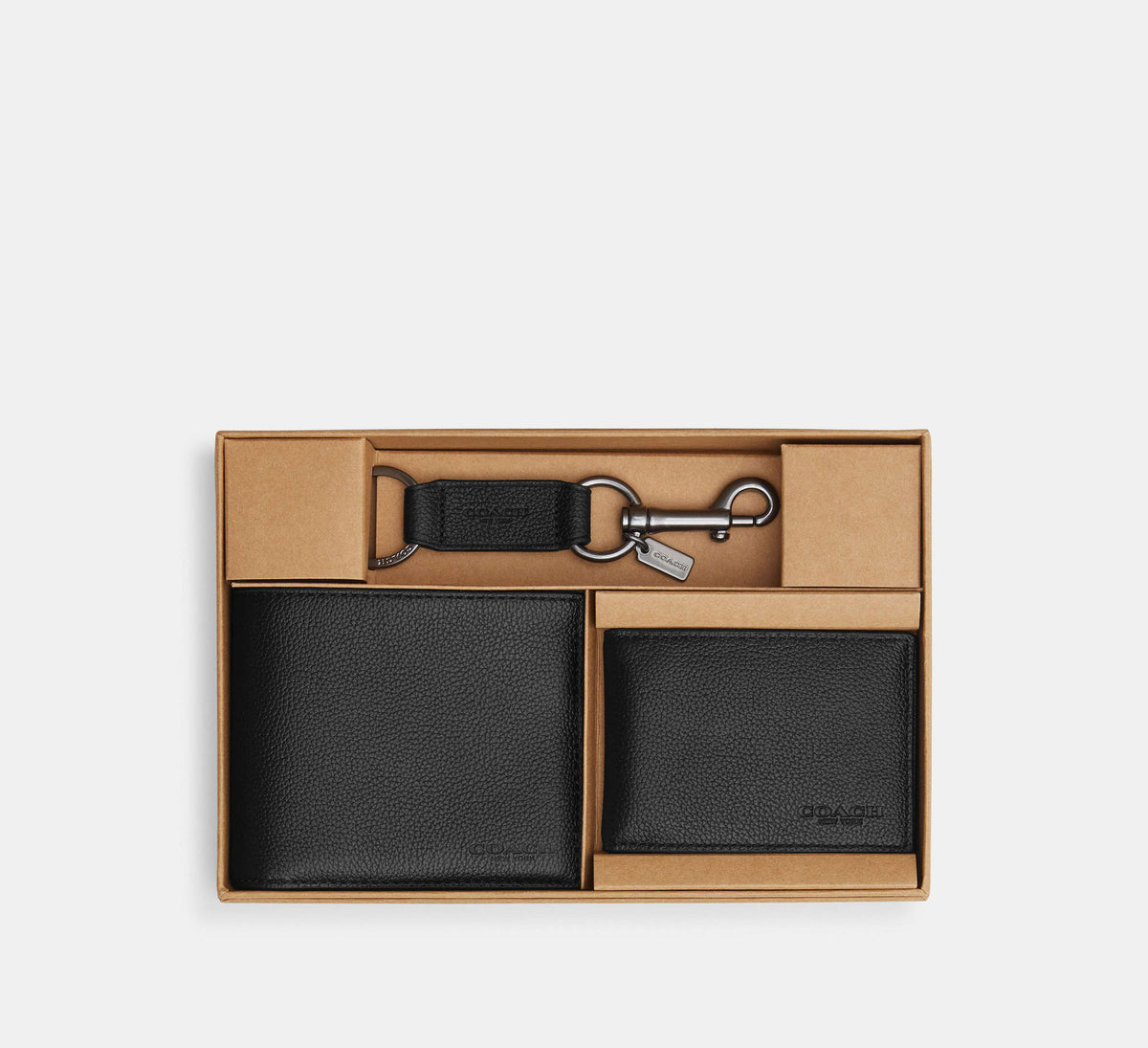Coach Boxed 3-In-1 Wallet Gift Set -  Black