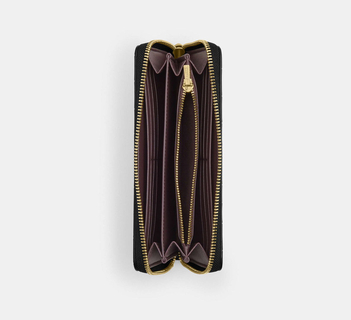 Coach Long Zip Around Wallet - Gold/Black