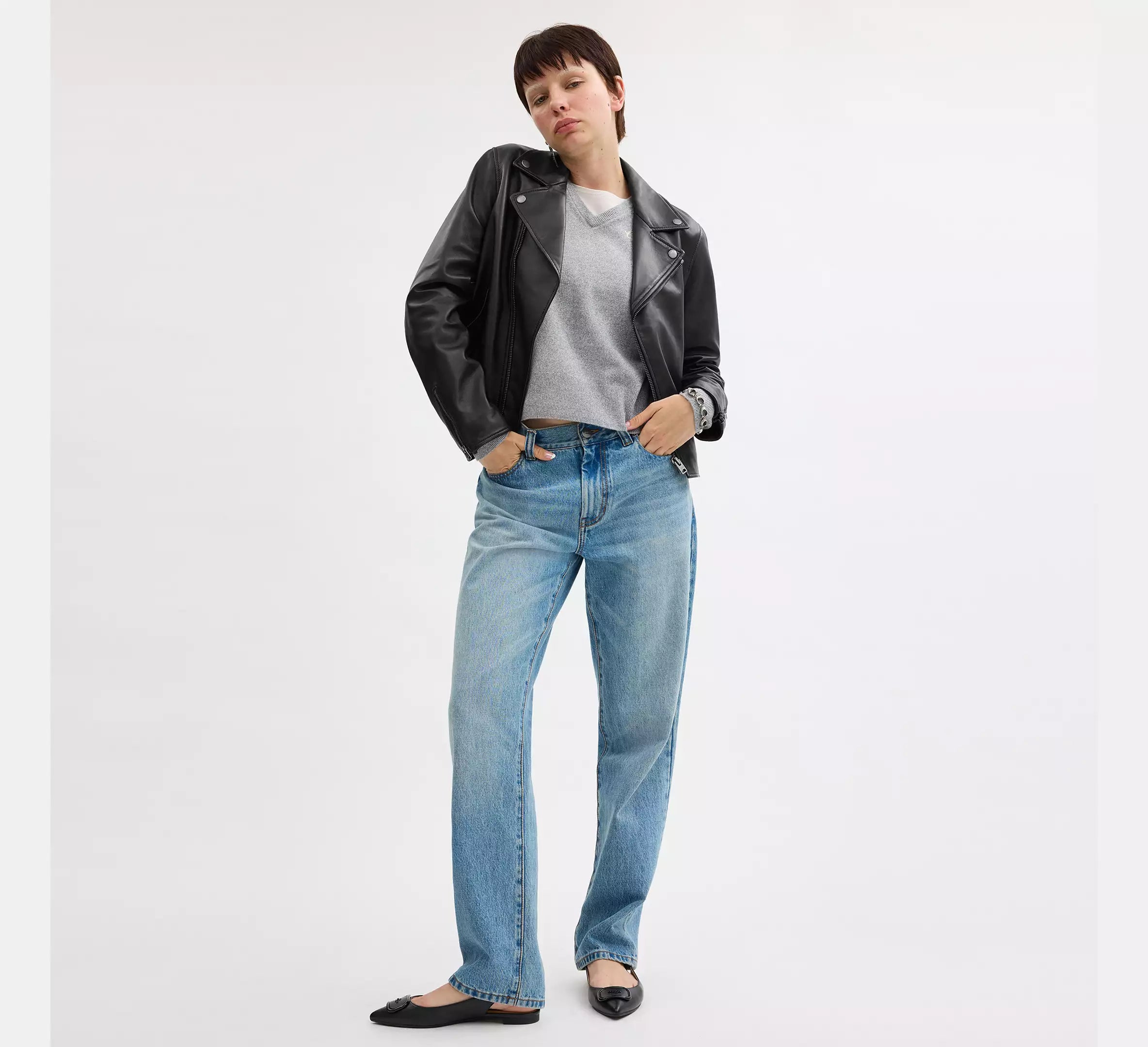 Coach  Leather Moto Jacket - Black