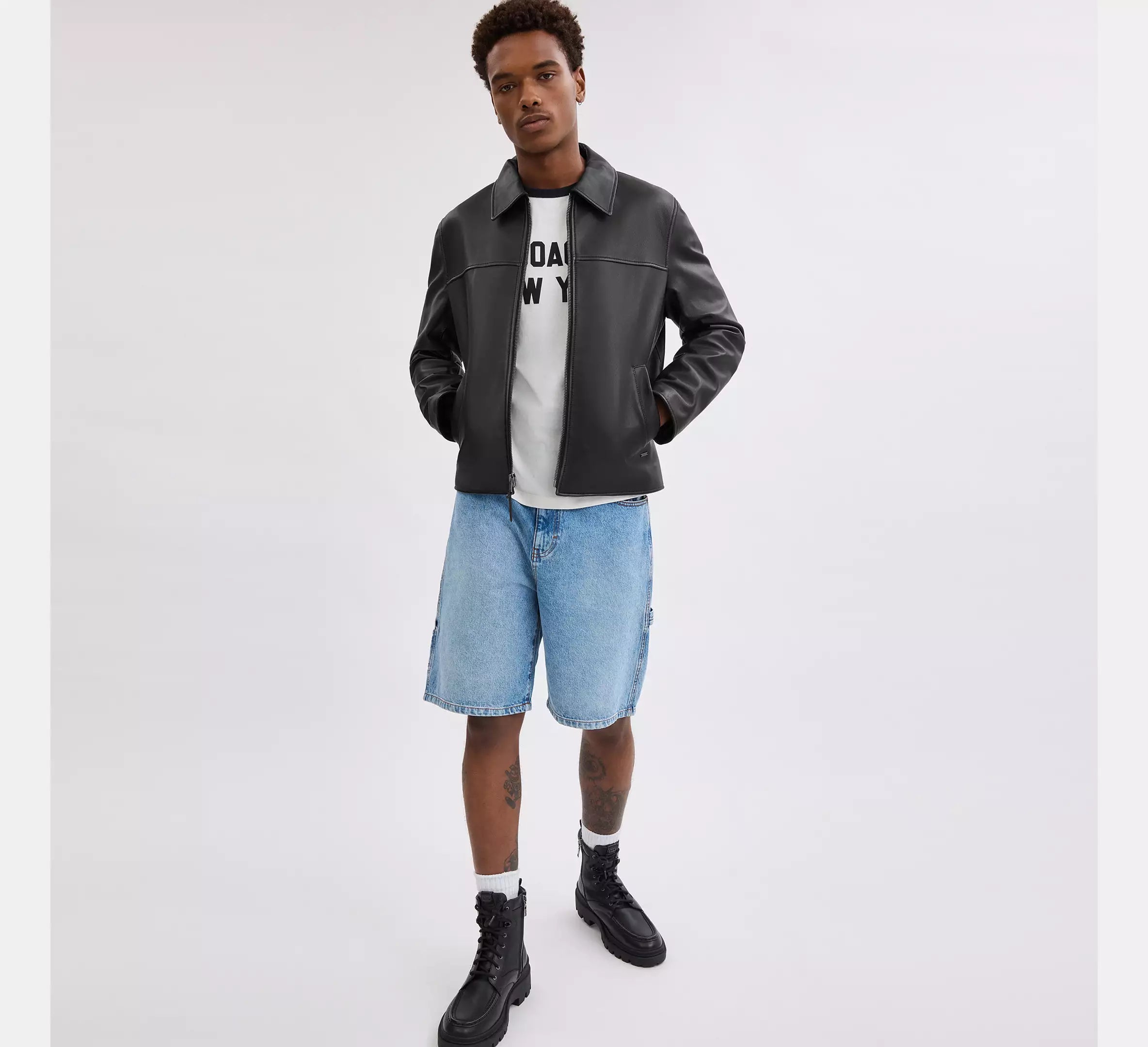 Coach   Leather Jacket - Black