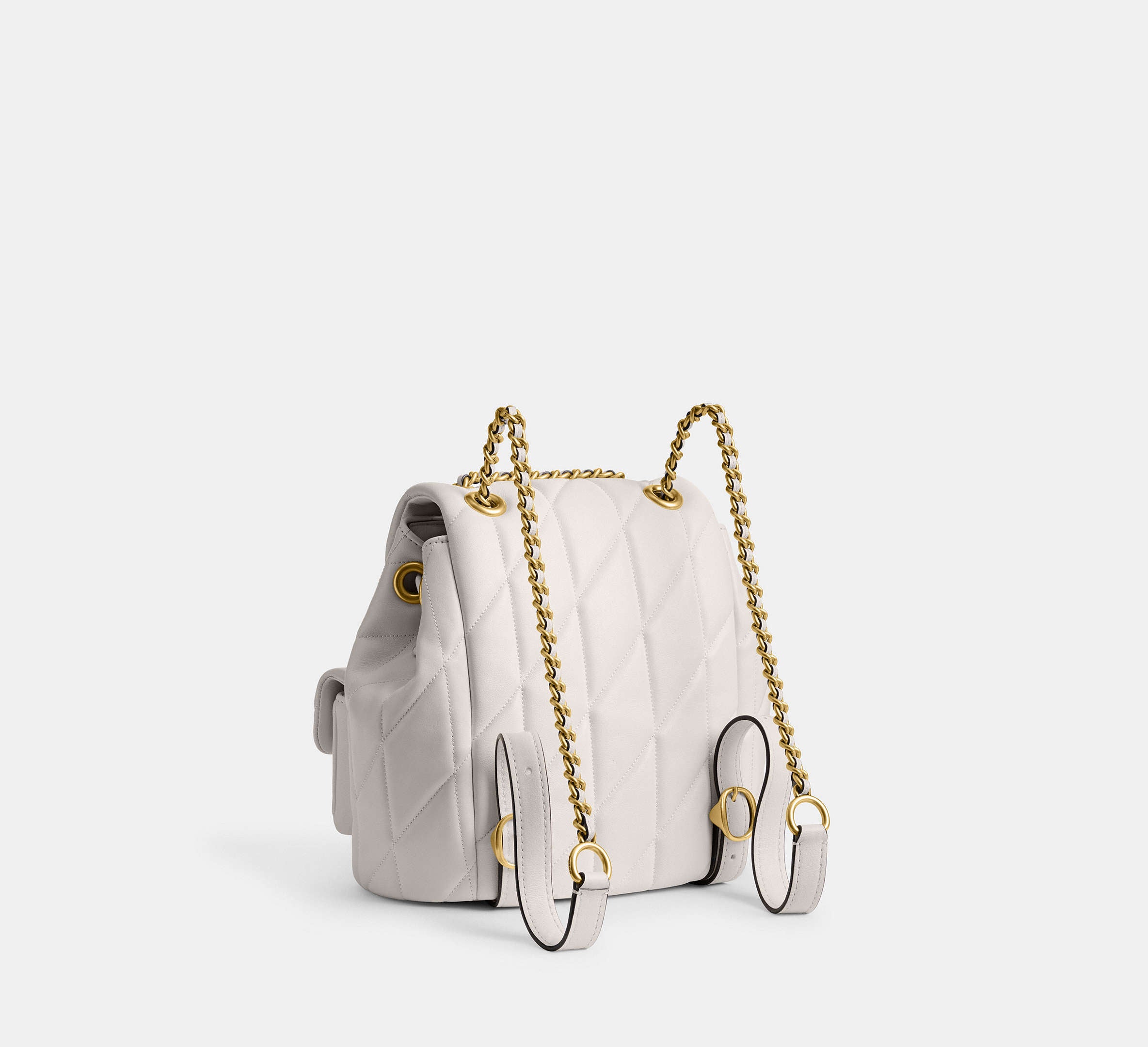 Coach Tabby Backpack With Pillow Quilting - Brass/Chalk