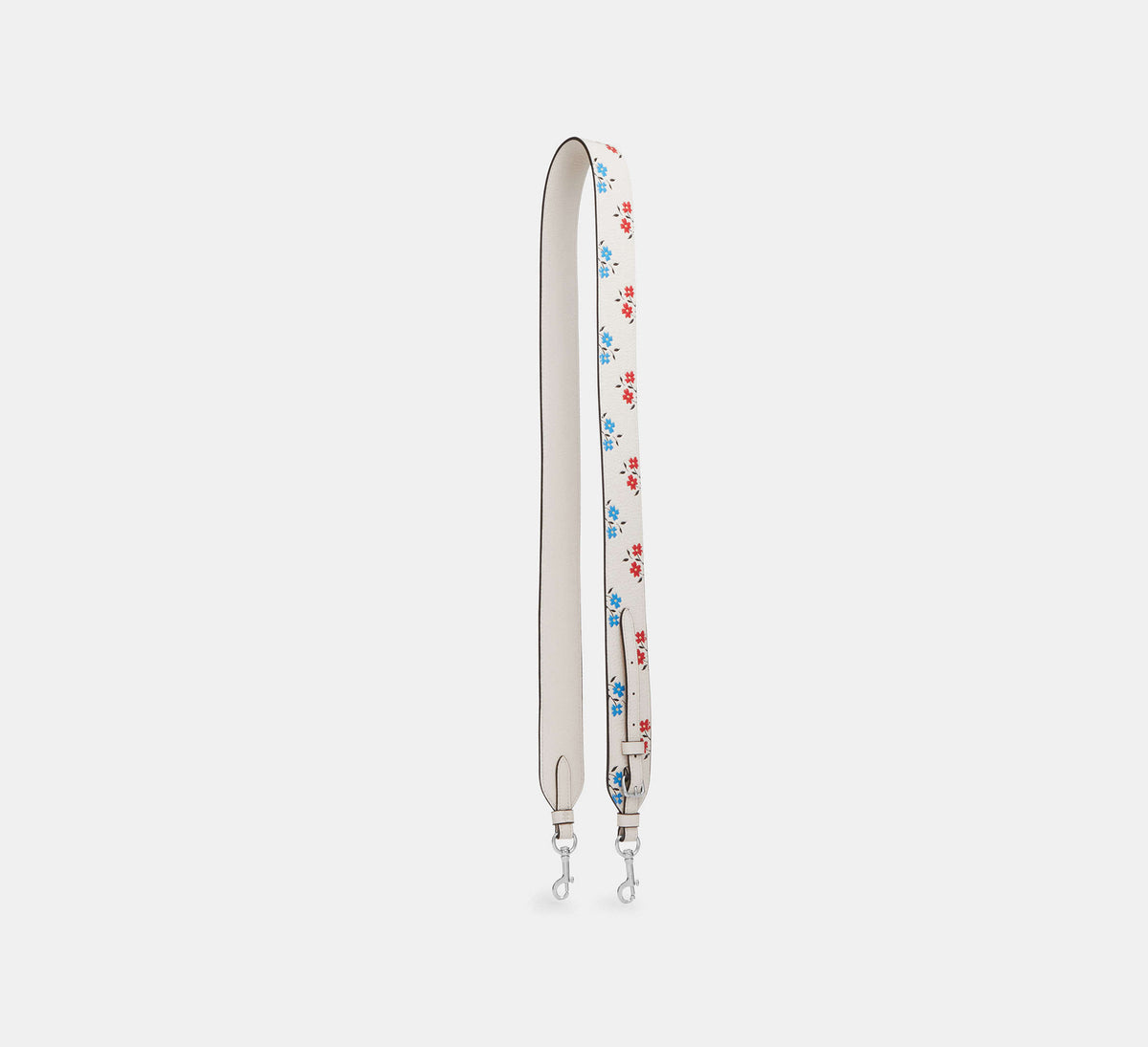Coach Strap With Floral Print - Silver/Chalk Multi
